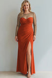 Cabernet Boat Neck Long Mermaid Formal Dress with Sleeves