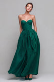 Red and Fuchsia Strapless A-Line Formal Dress with Pocket