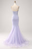 Load image into Gallery viewer, Lilac Mermaid Sweetheart Strapless Beaded Long Prom Dress