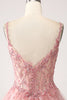 Load image into Gallery viewer, Blush A-Line Spaghetti Straps Tiered Tulle Corset Long Prom Dress