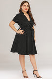 Plus Size Polka Dots Swing Dress