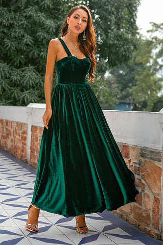 Dark Green Velvet Dress