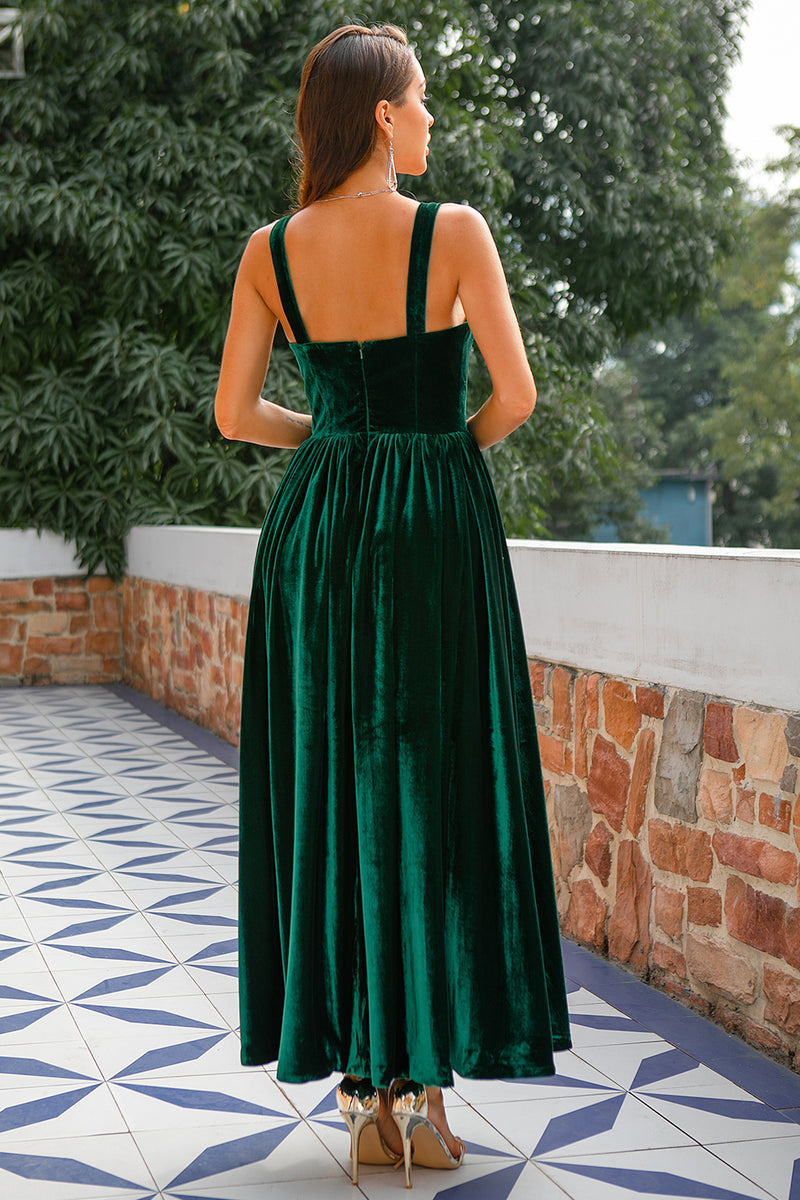 Load image into Gallery viewer, Dark Green Velvet Dress