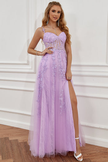 Hot Pink Off the Shoulder Long Prom Dress with Appliques