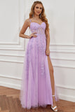 Hot Pink Off the Shoulder Long Prom Dress with Appliques