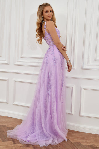 Hot Pink Off the Shoulder Long Prom Dress with Appliques