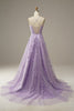 Load image into Gallery viewer, Purple Tulle A-Line Prom Dress With Appliques