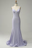 Load image into Gallery viewer, Mermaid Spaghetti Straps Lilac Long Prom Dress with Backless