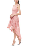 Pink High-low Lace Dress