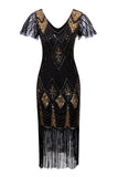 Black Flapper Sequins 1920s Dress