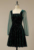 Load image into Gallery viewer, Dark Green Velvet Party Dress