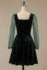 Load image into Gallery viewer, Dark Green Velvet Party Dress