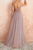 Load image into Gallery viewer, V-neck Grey Pink Tulle Dress