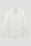 White Solid Long Sleeves Men's Suit Shirt