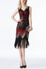 Load image into Gallery viewer, Red Glitter Fringe 1920s Flapper Dress
