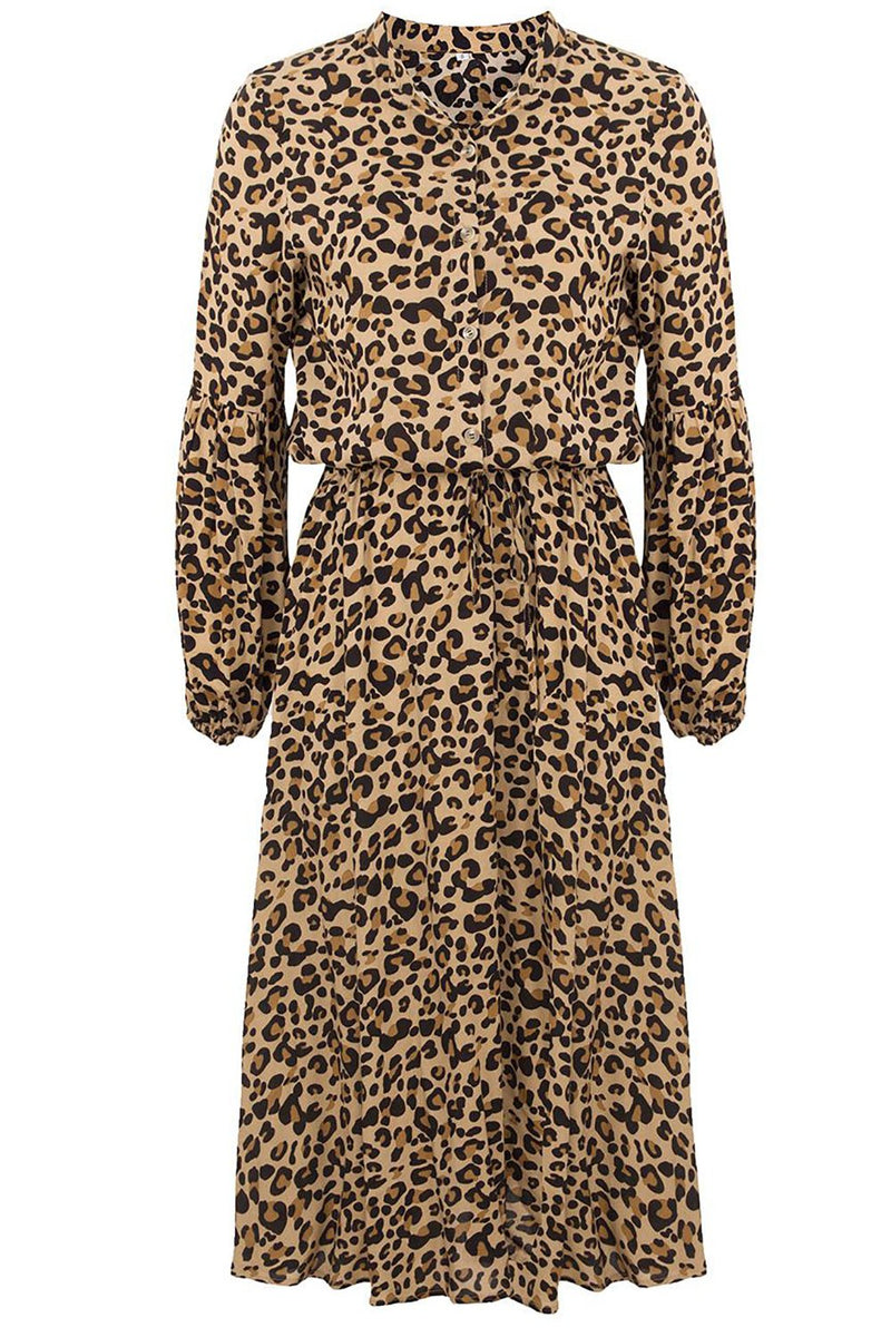 Load image into Gallery viewer, Brown Leopard Printed Casual Dress
