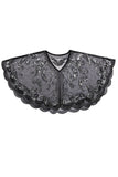 1920s Black Glitter Sequins Cape