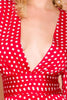 Load image into Gallery viewer, Red Polka Dots Long Sleeves Bohemian Dress