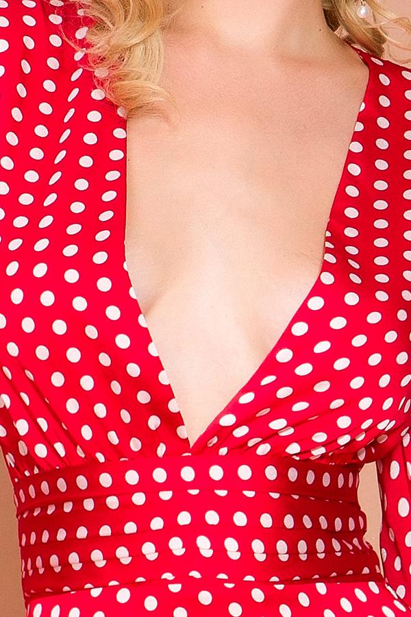 Load image into Gallery viewer, Red Polka Dots Long Sleeves Bohemian Dress