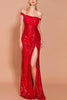 Load image into Gallery viewer, Red Sequin Memaid Long Prom Dress