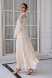 Apricot Long Sleeves Lace Mother Dress