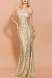 Sequin Memaid Long Prom Dress