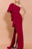 Amazing  One Shoulder Red Evening Party Dress