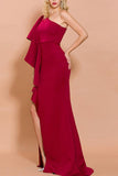 Amazing  One Shoulder Red Evening Party Dress