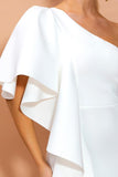 Amazing One Shoulder White Evening Party Dress