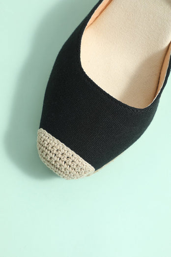 Straw Linen Wedges Women's Shoes