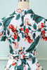 Load image into Gallery viewer, Retro V Neck Leaf Printed Vintage Dress