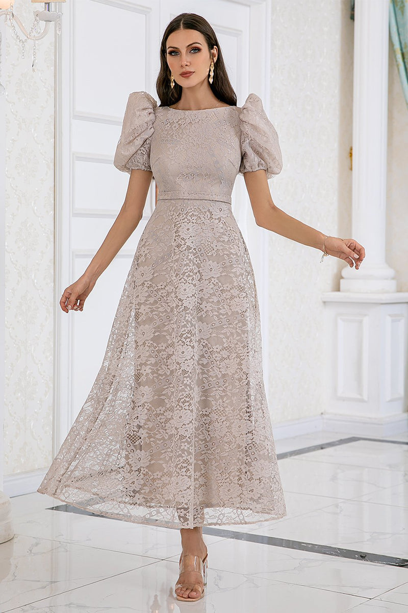 Load image into Gallery viewer, Champagne Lace Mother of the Bride Dress