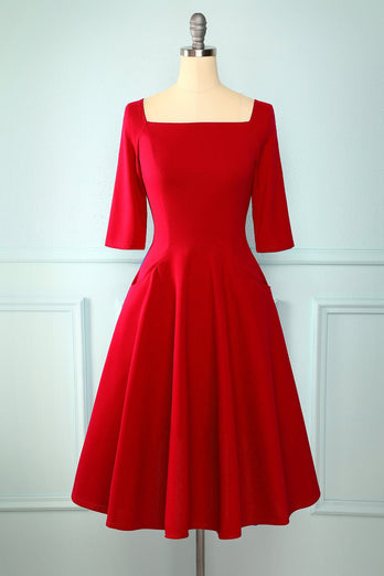 Red Dress with Pockets