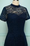 Navy High Neck Lace