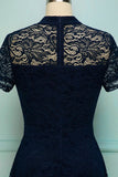 Navy High Neck Lace