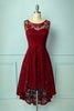 Load image into Gallery viewer, Dark Red Asymmetry Lace Dress