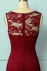 Load image into Gallery viewer, Dark Red Asymmetry Lace Dress