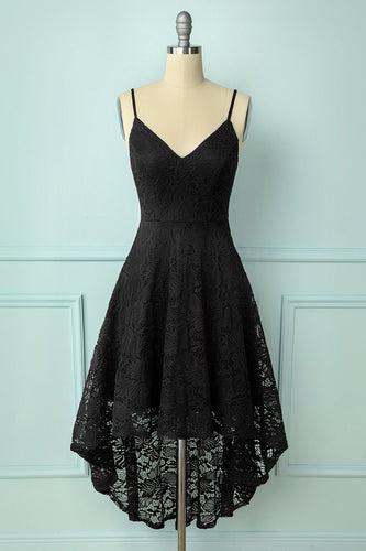 Straps Black Lace Dress