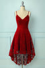 Load image into Gallery viewer, Straps Dark Red Lace Dress