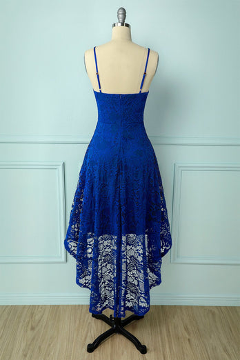 Straps Royal Blue Lace Dress