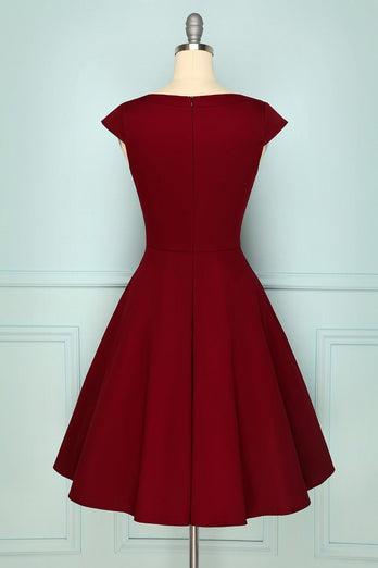 Dark Red Plus Size Swing Dress