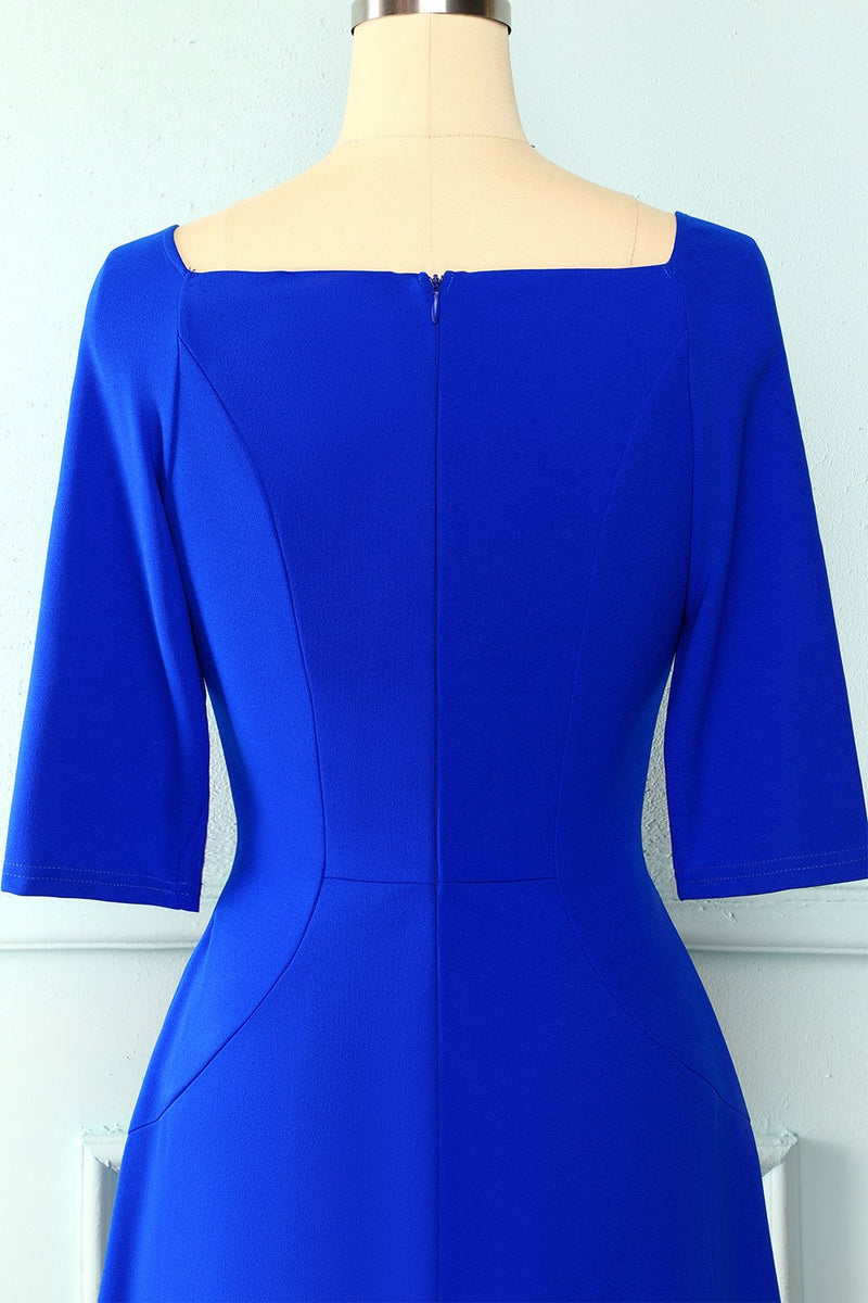 Load image into Gallery viewer, Royal Blue Midi Dress with Pockets
