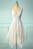 White Lace Asymmetrical Dress