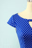 Load image into Gallery viewer, Royal Blue Dress With White Polka Dots