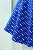 Royal Blue Dress With White Polka Dots