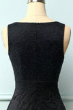 Black V-Neck Lace Dress