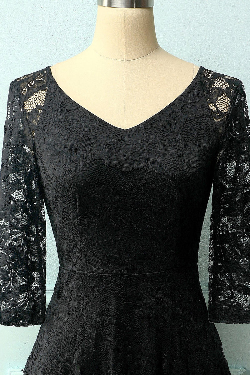 Load image into Gallery viewer, Black Lace Midi