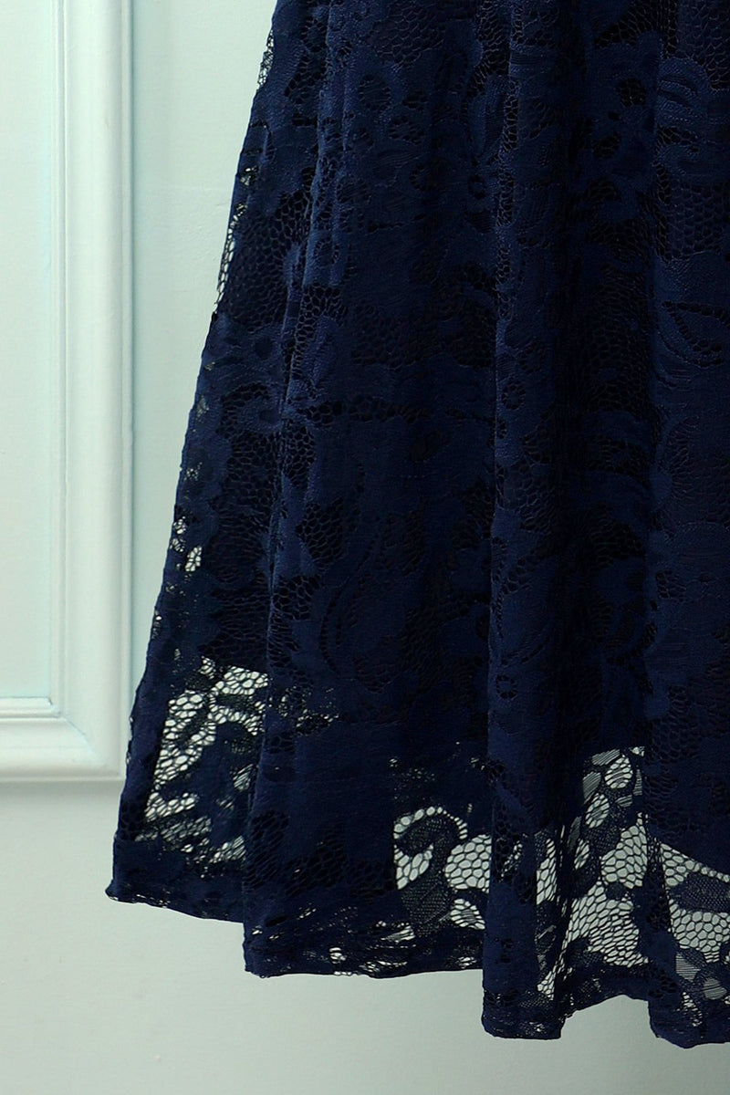 Load image into Gallery viewer, Navy Lace Midi Dress