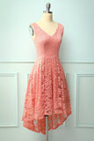 Blush Lace Asymmetrical Dress