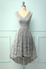 Load image into Gallery viewer, Grey Lace Asymmetrical Dress